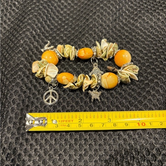 Boho Chic Shell & Gemstone Charm
Bracelet - Picture 3 of 8